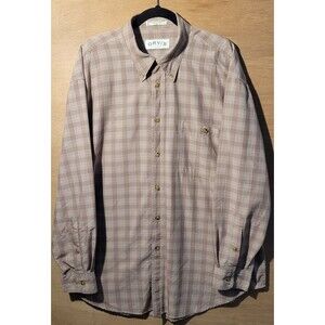 Orvis Size XL Men's Long Sleeve Button Down Shirt Multicolor Plaid Lyocell Blend